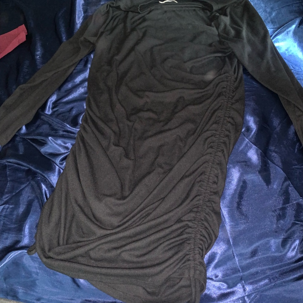 Elegant Black Ruched Dress